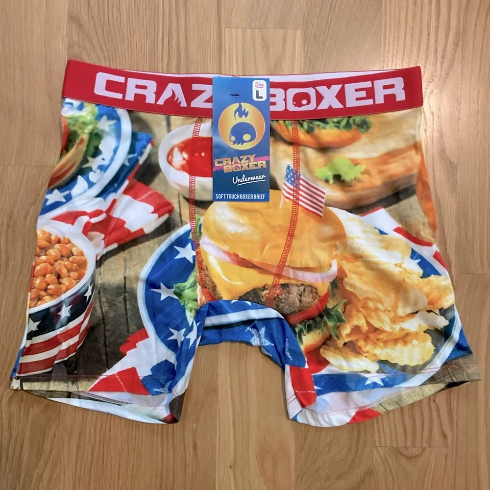 NWT CRAZY BOXER Cheeseburger Cookout Boxer Briefs